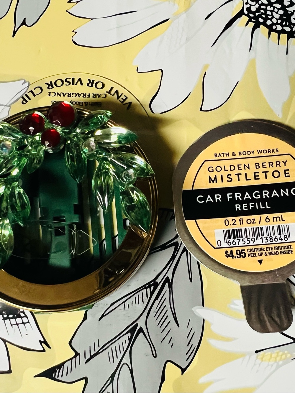 NEW Bath Body Works Vent Visor Clip Fragrance Holder Refill Holiday W/Car Refill